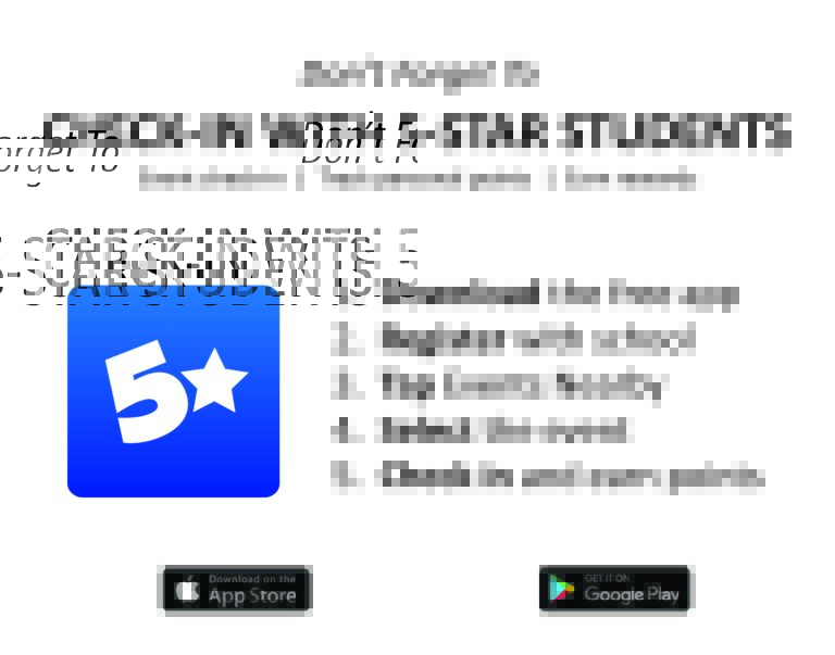 Check in with on the 5 star app.